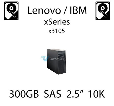300GB 2.5" dedykowany dysk serwerowy SAS do serwera Lenovo / IBM System x3105, HDD Enterprise 10k, 600MB/s - 90Y8913