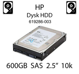 600GB 2.5" dysk serwerowy HP, SAS, HDD Enterprise 10k (REF) - 619286-003