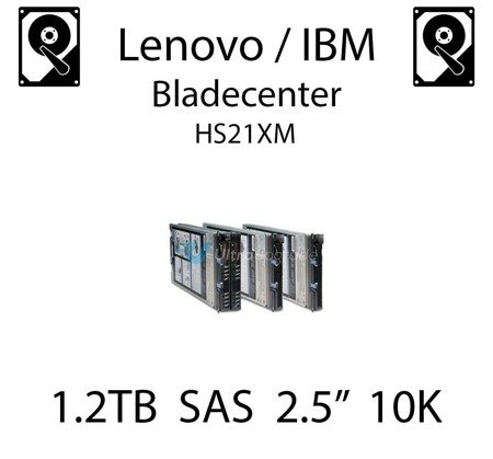 1.2TB 2.5" dedykowany dysk serwerowy SAS do serwera Lenovo / IBM Bladecenter HS21XM, HDD Enterprise 10k, 600MB/s - 00AD085