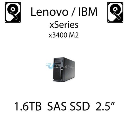 1.6TB 2.5" dedykowany dysk serwerowy SAS do serwera Lenovo / IBM System x3400 M2, SSD Enterprise , 600MB/s - 49Y6200 (REF)