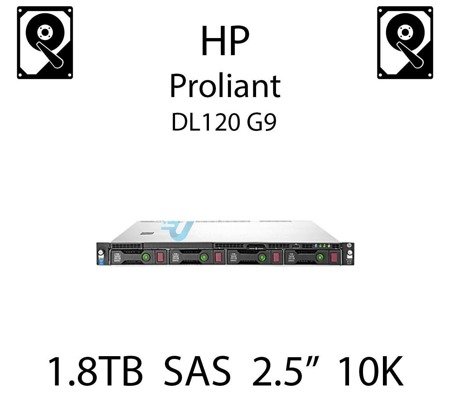 1.8TB 2.5" dedykowany dysk serwerowy SAS do serwera HP ProLiant DL120 G9, HDD Enterprise 10k, 12Gbps - 791034-B21