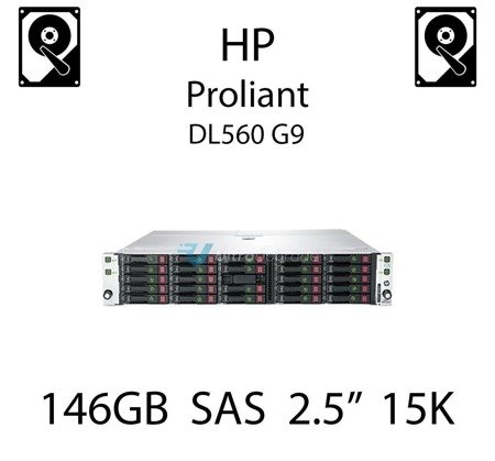 146GB 2.5" dedykowany dysk serwerowy SAS do serwera HP ProLiant DL560 G9, HDD Enterprise 15k - 653950-001 (REF)
