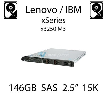 146GB 2.5" dedykowany dysk serwerowy SAS do serwera Lenovo / IBM System x3250 M3, HDD Enterprise 15k, 600MB/s - 90Y8944