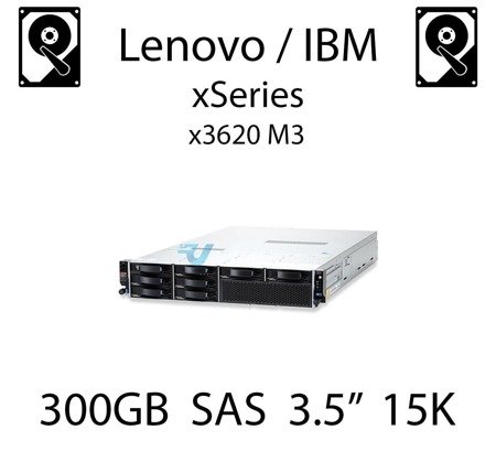 300GB 3.5" dedykowany dysk serwerowy SAS do serwera Lenovo / IBM System x3620 M3, HDD Enterprise 15k, 600MB/s - 49Y6092 (REF)
