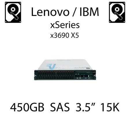 450GB 3.5" dedykowany dysk serwerowy SAS do serwera Lenovo / IBM System x3690 X5, HDD Enterprise 15k, 600MB/s - 49Y6097 (REF)