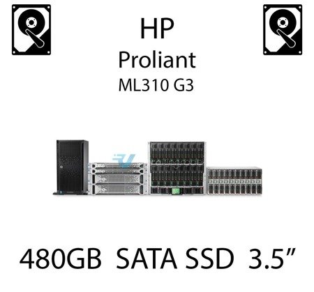 480GB 3.5" dedykowany dysk serwerowy SATA do serwera HP ProLiant ML310 G3, SSD Enterprise , 6Gbps - 728741-B21