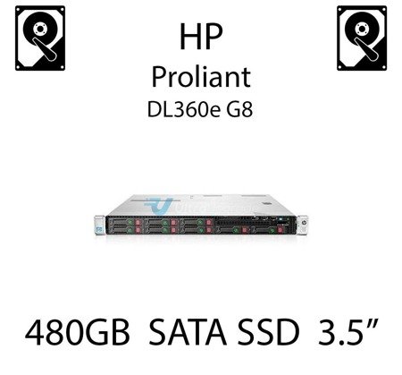 480GB 3.5" dedykowany dysk serwerowy SATA do serwera HP Proliant DL360e G8, SSD Enterprise , 6Gbps - 764943-B21 (REF)