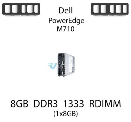 Pamięć RAM 8GB DDR3 dedykowana do serwera Dell PowerEdge M710, RDIMM, 1333MHz, 1.5V